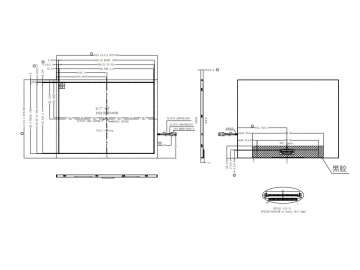 9.7寸, 1024*768, 650亮度, 40pins, LVDS接口, IPS液晶模组