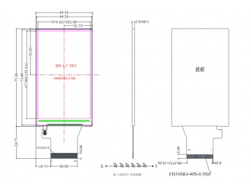 3.1寸IPS液晶模组480*800, 450亮度, 40pins RGB接口 ST7701S