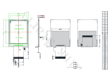 2.8寸TN液晶模组240*320, 320亮度, 50pins SPI&RGB接口, ST7789V