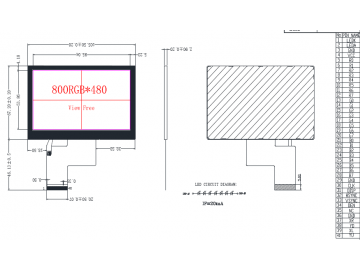 4.3寸IPS液晶模组800*480, 350亮度, 40pin TTL接口
