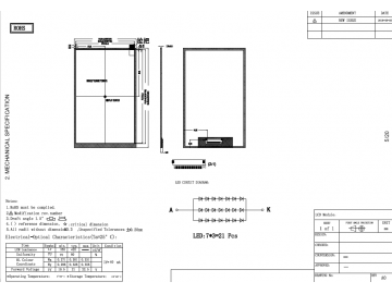 8寸模组 800*1280 20pin IPS 420cd/m2 LVDS接口