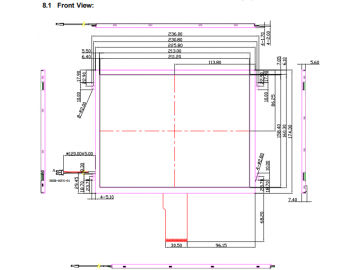 10.4寸液晶显示模组 1024*768 60pin IPS 600cd/m2 LVDS接口