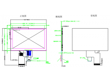 5.1寸液晶显示模组 1024*600 40pin IPS 700cd/m2 MIPI接口