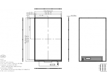 10.1寸液晶显示模组 1200*1920 40pin IPS 500cd/m2 MIPI接口