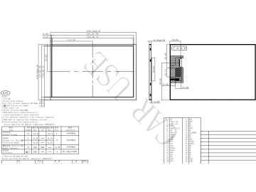 10.1寸液晶显示模组 800*1280 40pin IPS 800cd/m2 MIPI接口