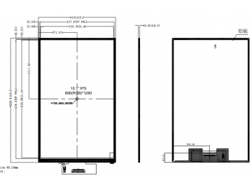 10.1寸液晶显示模组 800*1280 40pin IPS 1000cd/m2 MIPI接口