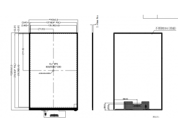 10.1寸液晶显示模组 800*1280 40pin IPS 450cd/m2 MIPI接口