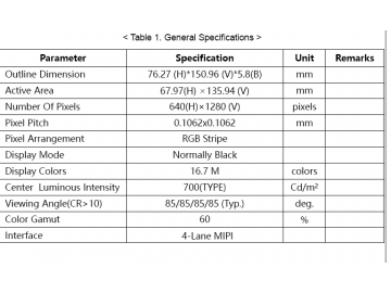 6寸 640x1280 40pin高亮竖屏