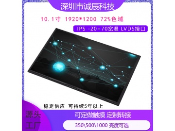 10.1寸FHD IPS横屏19201200LVDS接口宽温高色可1000600300高亮