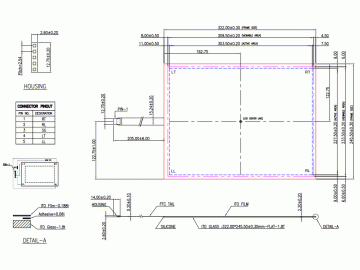 15寸4:3万达工业级高温五线电阻式触摸屏 205mm出线  工业显示, 医疗, 车载, 航海航空等高规格产品