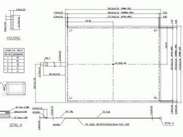19.0寸5:4万达高温五线电阻式触摸屏 305mm出线 工业显示, 医疗, 车载, 航海航空等高规格产品