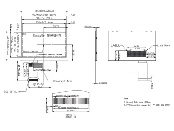 宇华4.3寸TFT液晶屏, 480x272, 40pins, 200亮度, TTL接口, TN液晶模组