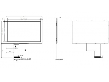 5寸, 800*480, 250亮度, 40pins, TTL接口, 宇华5寸高清液晶屏