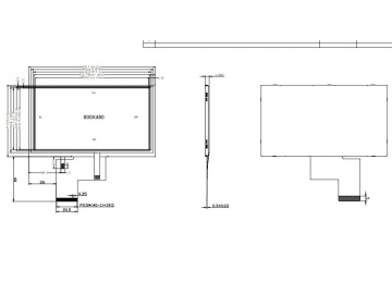 5寸, 800*480, 400亮度, 40pins, TTL接口, 宇华5寸高清液晶屏
