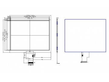 8寸, 1024*768, 250亮度, 40pins, LVDS接口, 宇华8寸高清液晶屏