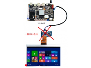 7.0寸, 1280x600, 300亮度, 20pins, LVDS接口, IPS屏