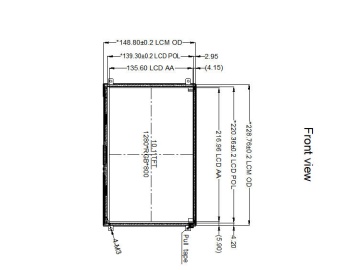 10.1寸TFT液晶显示屏 1280*800 IPS液晶屏 1000亮度 19PINS HDMI 工业液晶屏 高亮液晶屏