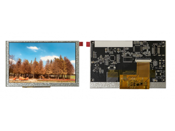 5吋TFT LCD, TN款, 800xRGBx480, 500亮度, 40pins, TTL接口, 若有客製設計需求歡迎詢問.
