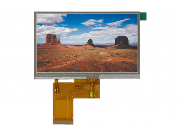 4.3吋TFT LCD, 12點鐘視角, TN款, 480xRGBx272, 500高亮度, 40pins , TTL接口, TN款 若有客製需求歡迎詢問.