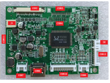 TFT LCD控制板, 7 inch, HDMI/VGA/CVBS 接口, 訊號轉換板