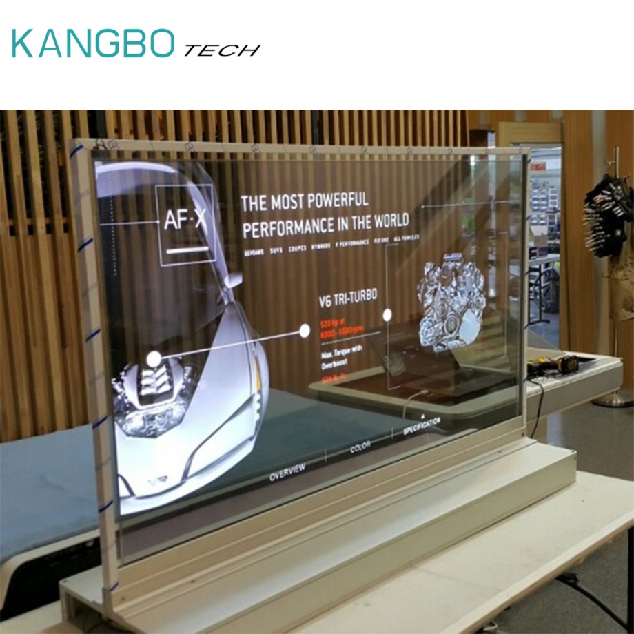 55寸oled透明屏 400亮度 商用显示 透光率40% fhd oled透明触摸屏