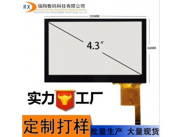 4.3寸电容式触摸屏, 16:9, P+G, FT5336GQQ, 工业工控电容屏, 多点触控电容式触摸屏, 可订制