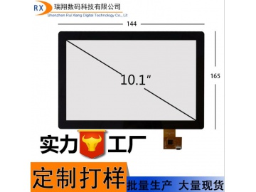 10.1寸平板电容屏16:10, 多点触控, IIC和USB接口, 工业电容触摸屏商业电容屏10点触控。