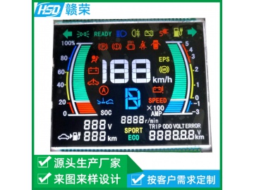 东莞厂家定制VA段码液晶屏电子钟电波钟万年历显示屏黑底白字断码屏