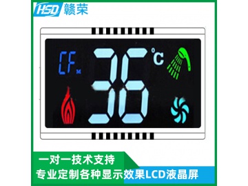 热水器VA段码型液晶屏 赣荣厂家生产家电段码显示屏