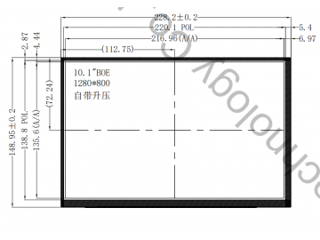 BOE京东方 10.1寸 1200x800 550亮度 LVDS接口 40pin GV101WXB-NZ3
