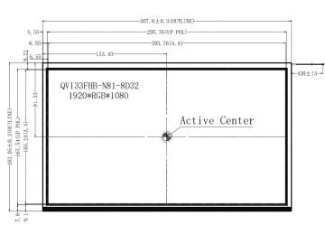 京东方BOE13.3寸 1920x1080分辨率 600亮度 EDP接口30PIN QV133FHB-N81（8D32）