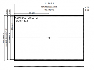 华星CSOT27寸2560x1440分辨率 350亮度 72%NTSC LVDS接口51PIN