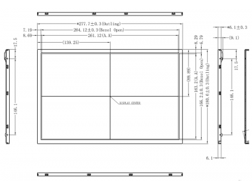 12.1寸1280*800；亮度(cd/㎡) 500；工作温度[℃]-20℃~70℃；接口 LVDS