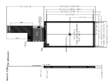 5.98寸, IPS , 640*1280, 1000nits, -30~85, 40P LVDS