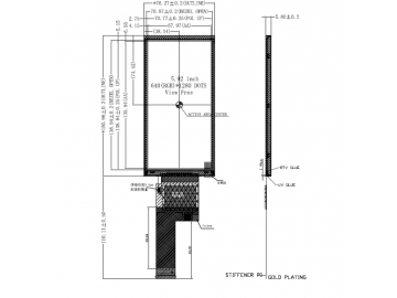 5.92寸, IPS , 640*1280, 1200nits, -30~85, 40P LVDS, WRGB