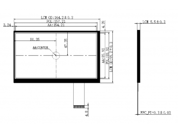 7寸, 1024*600, IPS, 850nits, -40~90, LVDS 40P