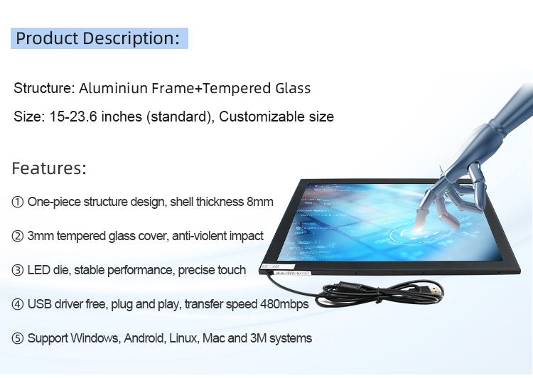 GT-IR-TK21.5-1 【green touch】21.5-inch infrared touch screen interactive ...