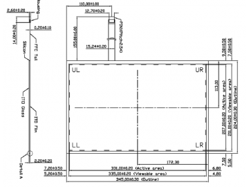 万达15.4寸宽温五线电阻屏 F+G 工业/医疗/军工电阻触摸屏