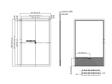 12.9寸TFT液晶显示屏 1200*1920 320亮度 35PINS MIPI TDDI带触控 竖屏 MIPI 适用于普通平板、笔记本、学习机、消费类