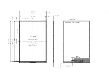 10.1寸800x1280, 280亮度, 31pins MIPI接口 路为液晶模组