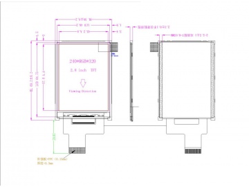 2.8寸, 240*320, 230亮度, 24pins MCU接口, ST7789V, 路为液晶模组
