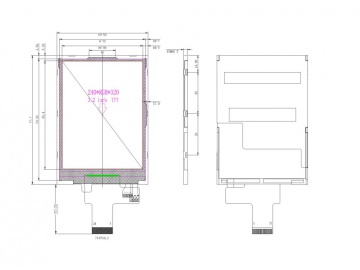3.2寸, 240*320, 230亮度, 24pins MCU接口, GC9306, 路为液晶模组