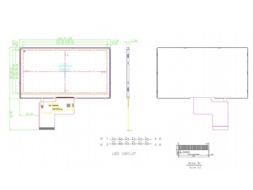 5.0寸, 480*272, 250亮度, 40pins RGB接口, NV3047, 路为液晶模组