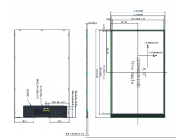 8.0寸, 1200*1920, 300亮度, 31pins, MIPI接口, 路为液晶模组