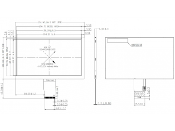 7.0寸, 1024*600, 200亮度, 50pins, TTL接口, EK79001/EK73215, 路为液晶模组