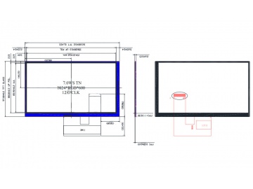 7.0寸, 1024*600, 250亮度, 40pins, RGB接口, EK79001/EK73215, 路为液晶模组