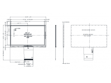 4.3寸, 800*480, 2000亮度, 50pins, TTL接口, 路为液晶模组