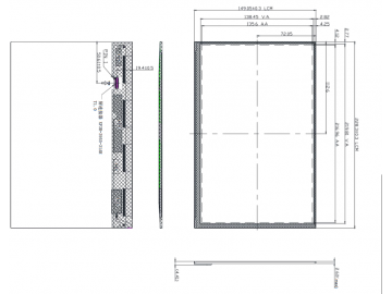 10.1寸, 1280*800, 300亮度, 39pins,  MIPI接口, HX8896-A 路为液晶模组