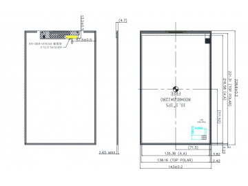10.1寸, 800*1280, 300亮度, 40pins, MIPI接口, 路为液晶模组