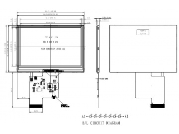 4.3寸480*272 300亮度 40pins SPI接口, NV3047D 路为液晶模组